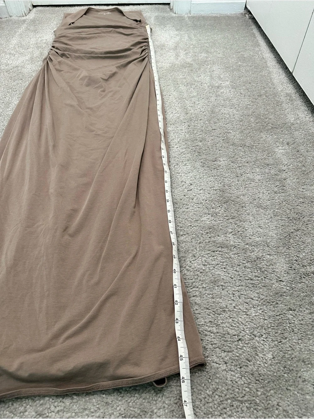 Abercrombie & Fitch Square neck Maxi Dress in Beige Size Small MSRP $100